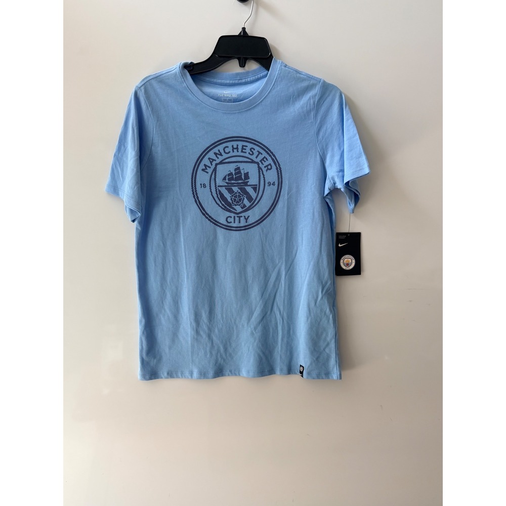 Nike Manchester City FC Boys XL Sky Blue Graphic T-Shirt 859193-410 NWT